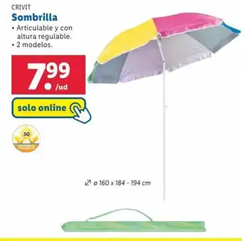 Lidl Sombrilla de playa crivit oferta