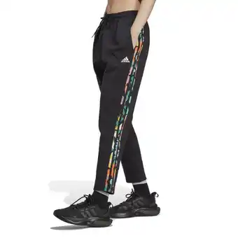 Decathlon Pantalón jogger fitness adidas mujer negro estampado floral oferta