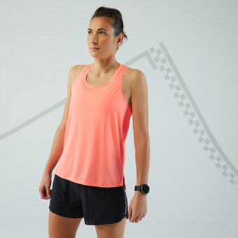 Decathlon Camiseta sin mangas running mujer - kiprun light rojo coral oferta