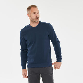 Decathlon Jersey de montaña y trekking con cuello de pico hombre quechua nh150 azul oferta