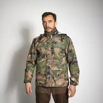 Decathlon Chaqueta chubasquero reforzado caza solognac 100 hombre impermeable camuflaje oferta