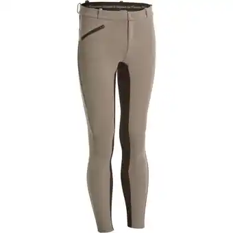Decathlon Pantalón equitación fouganza 180 fullseat hombre marrón con culera oferta
