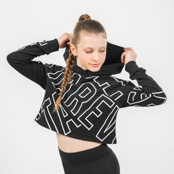 Decathlon Sudadera de danza moderna crop top negro niña oferta