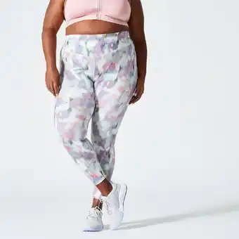 Decathlon Mallas fitness talla grande tiro alto mujer domyos 500 blanco nieve oferta
