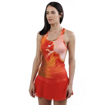 Decathlon Camiseta de padel sin mangas drop shot maira mujer 2023 naranja estampado oferta