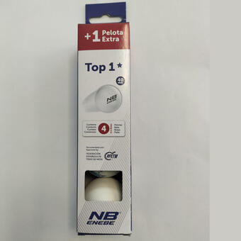 Decathlon Pelota de ping pong caja 3+1 pelotas nb top 1* blanco oferta