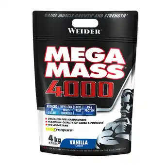 Decathlon Weider mega mass 4000 4kg sabor chocolate. oferta
