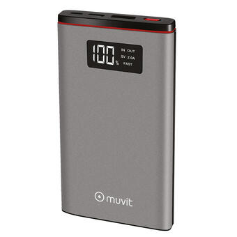 Decathlon Powerbank muvit 10000 mah usb 2a + type c pd 3a 18w+ 2 inputs micro usb + tipo c oferta