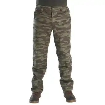 Decathlon Pantalón de caza hombre solognac 100 cálido camuflaje verde militar perlante oferta