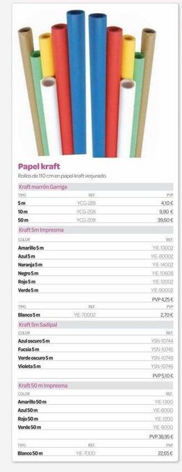 Dideco Papel kraft  rollos de 110 cm en papel kraftverjurado  kraft marrón garriga  tipo  5m  10m  50m  kraft 5m impresma  color  am oferta