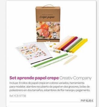 Dideco Crepe paper  set aprende papel crepe creativ company incluye: 8 rollos de papel crepe en colores variados, herramienta para m oferta