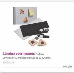 Dideco Lámina con imanes faibo  lamina con 50 imanes adhesivos de 20 x 20 mm. ref:yfa-778  pvp 2,15 € oferta