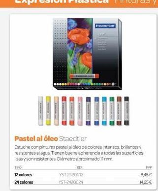 Dideco Pastel al óleo staedtler  estuche con pinturas pastel al óleo de colores intensos, brillantes y resistentes al agua. tienen b oferta