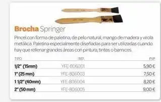 Dideco Yfe-806001 yfe-806003 yfe-806004 yfe-806005 brocha springer pincel con forma de paletina, de pelo natural, mango de mader oferta