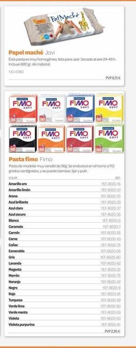 Dideco Star  fimo  soft  (dove  papel maché jovi  ésta pasta es muy homogénea, lista para usar. secado al aire 24-48h. incluye 680 g oferta