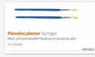 Dideco Pinceles planos springer blister con 2 pinceles del nº6 planos con cerdas de nylon. yfe-82099/6 pvp 2,80 € oferta