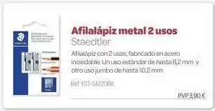 Dideco Afilalápiz metal 2 usos staedtler afilalapiz con 2 usos, fabricado en acero inoxidable. un uso estándar de hasta 8,2 mm.y ot oferta