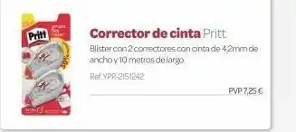 Dideco Pritt corrector de cinta pritt blister con 2 correctores con cinta de 4,2mm de ancho y 10 metros de largo ref:ypr-2151242 oferta