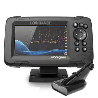 Sonda pesca lowrance hook reveal 5-transductor hdi 50/200 600w. chirp/downscan