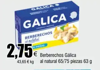 FROIZ Berberechos GálicaSPIEZAS al natural 65/75 piezas 63 g oferta