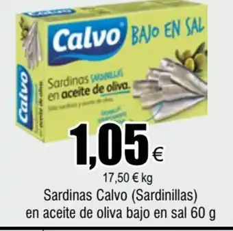 FROIZ Sardinas Calvo (Sardinillas) en aceite de oliva 88 g en aceite de oliva bajo en sal 60 g oferta