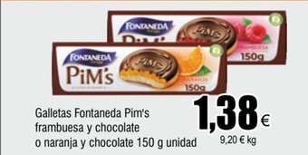FROIZ Galletas Fontaneda Pim's frambuesa y chocolate o naranja y chocolate 150 g unidad oferta