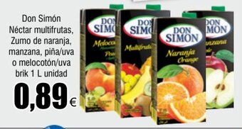 FROIZ Don Simón Néctar multifrutas, Zumo de naranja, manzana, piña/uva o melocotón/uva brik 1 L unidad oferta
