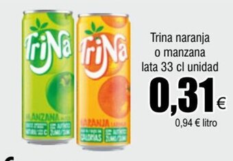 FROIZ Trina naranja o manzana lata 33 cl unidad oferta