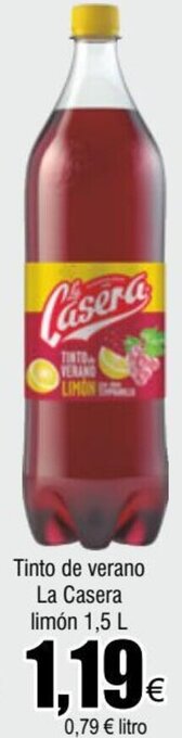 FROIZ Tinto de verano La Casera limón 1,5 L oferta
