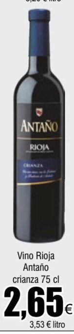 FROIZ Vino Rioja Antaño crianza 75 cl oferta