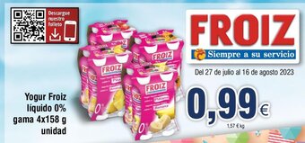 FROIZ Yogur Froiz líquido 0% oferta
