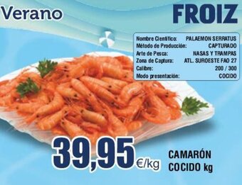 FROIZ CAMARÓN COCIDO kg oferta