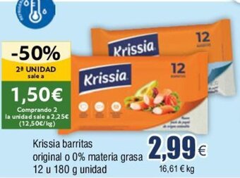FROIZ Krissia barritas original o 0% materia grasa 12 u 180 g unidad oferta