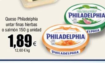 FROIZ Queso Philadelphia untar finas hierbas o salmón 150 g unidad oferta