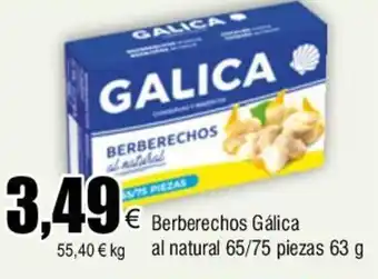FROIZ Berberechos Gálica 55,40 € kg al natural 65/75 piezas 63 g oferta
