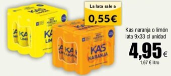 FROIZ Kas naranja o limón lata 9x33 cl unidad oferta