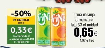 FROIZ Trina naranja o manzana lata 33 cl unidad oferta