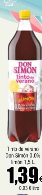FROIZ Tinto de verano La Casera limón 1,5 L oferta