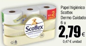 FROIZ Papel higiénico Scottex Dermo Cuidado 6 u oferta
