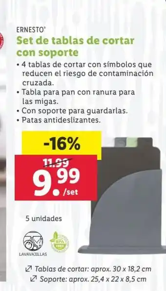Lidl ERNESTO Set de tablas de cortar con soporte oferta