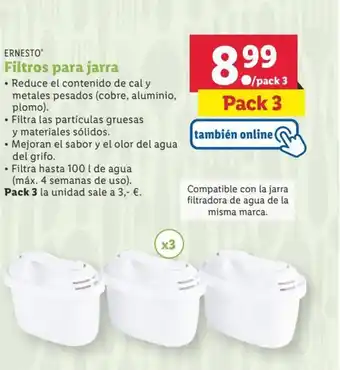 Lidl ERNESTO Filtros para jarra oferta