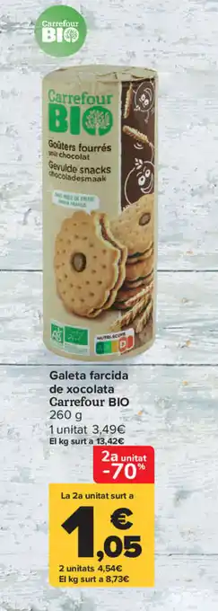 Carrefour Galeta farcida de xocolata Carrefour BIO 260 g oferta