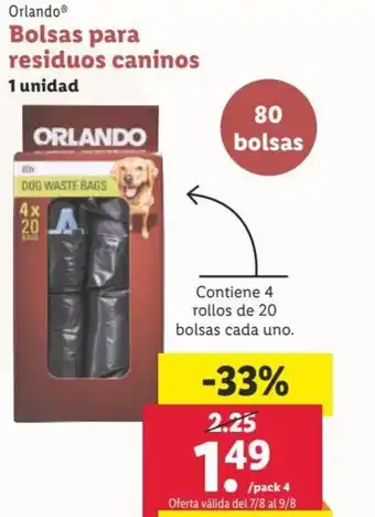 Lidl Orlando Bolsas para residuos caninos oferta