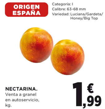 Hipercor NECTARINA. oferta