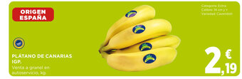 Hipercor PLÁTANO DE CANARIAS IGP. oferta