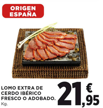 Hipercor LOMO EXTRA DE CERDO IBÉRICO FRESCO O ADOBADO. oferta