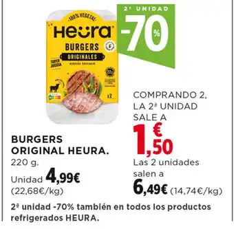 Hipercor BURGERS ORIGINAL HEURA. oferta