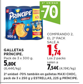 Hipercor GALLETAS PRÍNCIPE. oferta