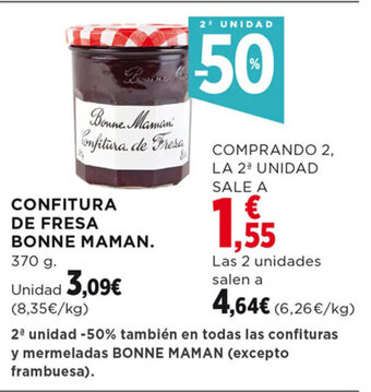 Hipercor CONFITURA DE FRESA BONNE MAMAN. 370 g. oferta