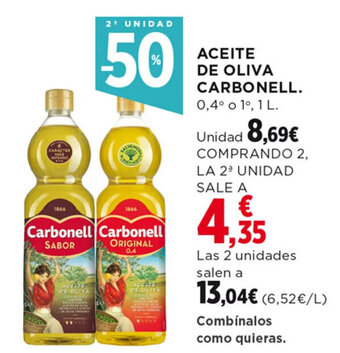 Hipercor ACEITE DE OLIVA CARBONELL. oferta